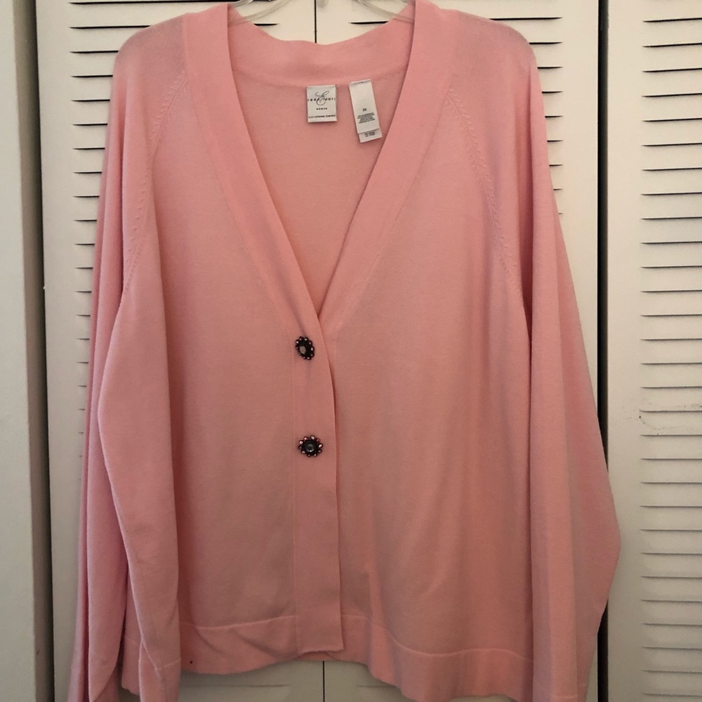 Emma James by Liz Claiborne pink cardigan